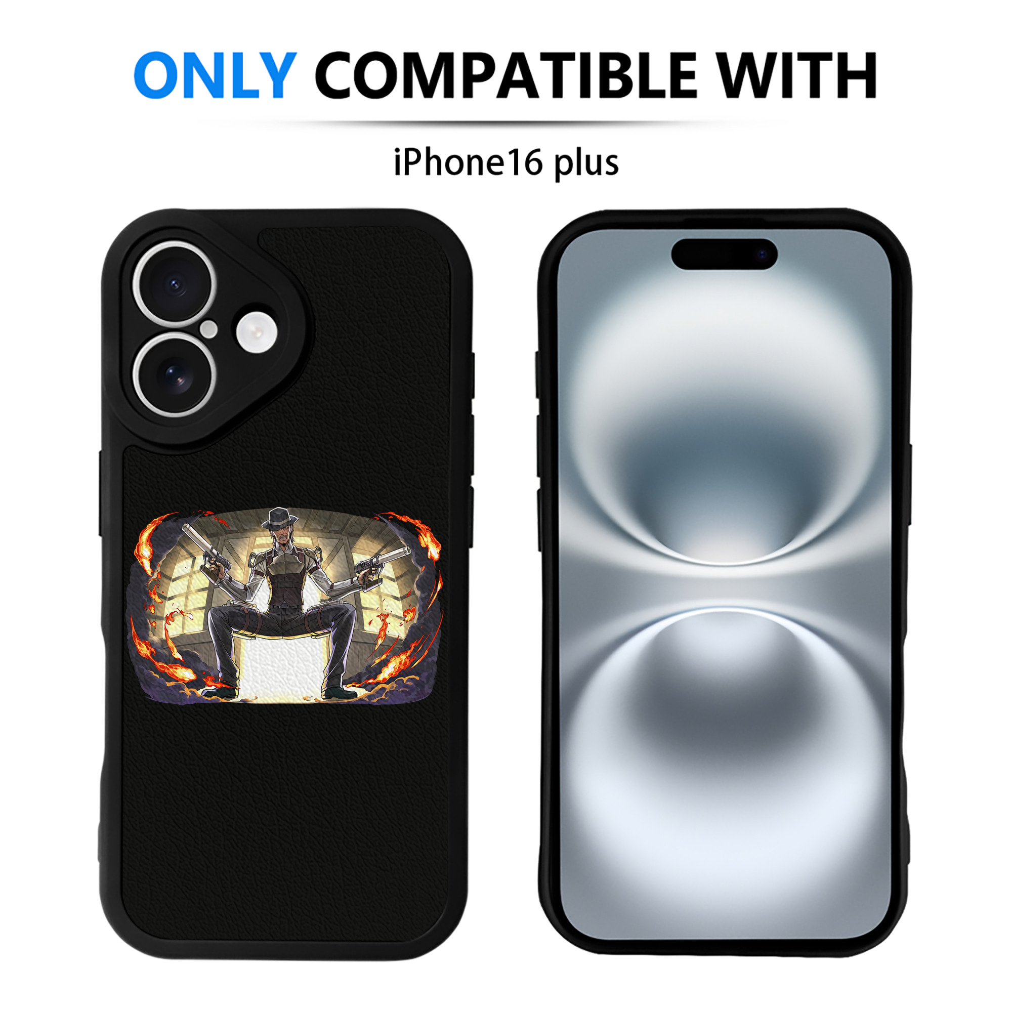 （画像用） 進撃の巨人 ケニー·アッカーマン Attack on Titan Kenny Ackerman 【iPhone 16シリーズ対応】シリコンスマホケース（レザー調） 材質：シリコン